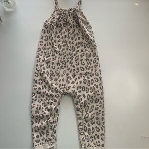 Leopard Print Kids Overalls